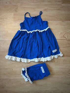 Bella & Omi Blue Basic Ribbed Play Set, Size 7